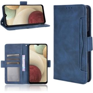 For Samsung Galaxy M32 Skin Feel Calf Pattern Horizontal Flip Leather Case with Holder & Card Slots & Photo Frame(Blue)