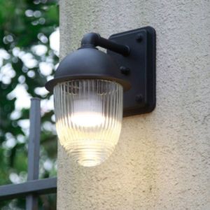 Waterproof Rust-proof Glass Ball Outdoor Wall Lamp Courtyard Exterior Wall Balcony Corridor Light  Specification:Small Size