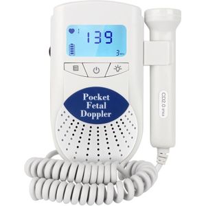 FD-100 Digital Fetal Doppler Ultrasound Sound Baby Heartbeat Detector Monitor LED Digital Prenatal Pocket Fetal Doppler Stethoscope