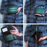 Genuine Leather Women Hand Bag Female Fashion Chain Shoulder Bag Luxury Designer Tote Messenger Bags(Black)
