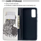 For Samsung Galaxy S20 FE Colored Drawing Pattern Invisible Magnetic Horizontal Flip PU Leather Case with Holder & Card Slots & Wallet(Girl)