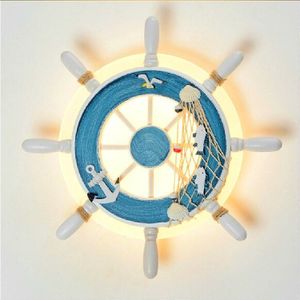 Blue LED Creative Helmsman Modern Minimalist Children Lamp Indoor Lighting Wall Lamp  Color Temperature:Warm White (2700-3500K)