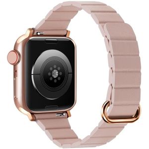 Magnetische horlogeband met omgekeerde gesp voor Apple Watch-serie 8 & 7 45 mm / SE 2 & 6 & SE & 5 & 4 44 mm (1 # roze)