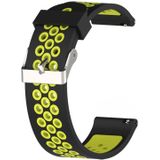 Double Colour Silicone Sport Wrist Strap for Xiaomi Huami Amazfit Bip Lite Version 20mm(Black Yellow)