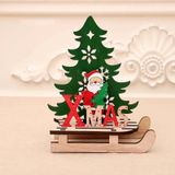 3 PCS Christmas Decorations Christmas Painted Wooden Assembly DIY Sleigh Car Decoration Jigsaw Puzzle Gift  Size:Large(Old Man)