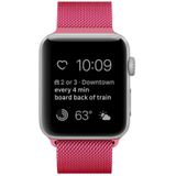For Apple Watch Series 5 & 4 44mm / 3 & 2 & 1 42mm Milanese Loop Magnetic Stainless Steel Watchband(Bright Pink)