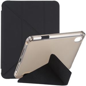 TPU transparante horizontale vervorming flip lederen tablet case met houder & pen slot voor ipad mini 6
