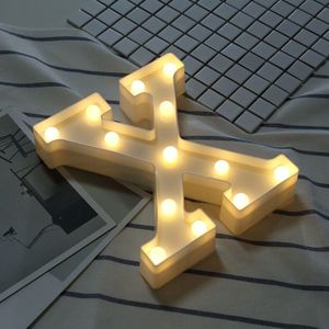 Alphabet X English Letter Shape Decorative Light  Dry Battery Powered Warm White Standing Hanging LED Holiday Light