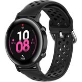 For Huawei Watch GT2 42MM 20mm Clasp Solid Color Sport Wrist Strap Watchband(Black)