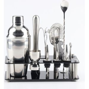 18 in 1 cocktail shaker tools Setwith acryl mount  capaciteit: 350ml