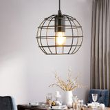 YWXLight Wrought Iron Art Globe Shaped Frame Ceiling Light Pendant Lamp for Restaurant Bar Cafe House