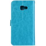 For Galaxy A3 (2017) / A320 Crazy Horse Texture Horizontal Flip PU Leather Case with Holder & Card Slots & Wallet & Photo Frame & Lanyard & Magnetic Buckle (Blue)