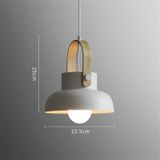 Wood Grain Creative Simple Personality Restaurant Chandelier Single Head Study Bedroom Macaron Bar Small Lamp without Light Source  Size:L(White)