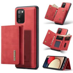 For Samsung Galaxy A02s DG.MING M1 Series 3-Fold Multi Card Wallet + Magnetic Back Cover Shockproof Case with Holder Function(Red)