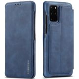 For Samsung Galaxy S20 FE LC.IMEEKE Hon Ancient Series Horizontal Flip Leather Case with Holder & Card Slot(Blue)