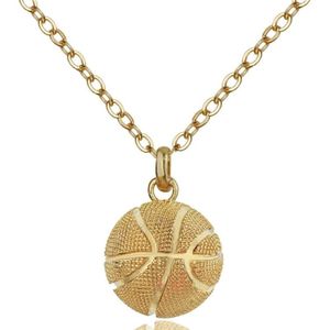 2 stuks driedimensionale sport bal hanger ketting  stijl: vrouwen basketbal k goud