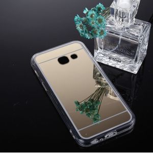 For Galaxy J3 (2017) (US Version) Acrylic + TPU Electroplating Mirror Protective Back Cover Case (Gold)