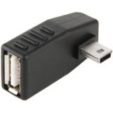 Mini USB mannetje naar USB 2.0 A vrouwtje Adapter met 90 graden hoek  ondersteunt OTG functie