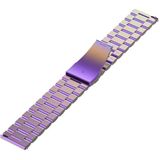 For Ticwatch?GTX 22mm Three Buckle Stainless Steel Wrist Strap(Colour)