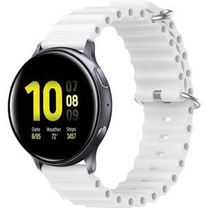 Voor Samsung Galaxy Watch Active 2 44mm 20mm Ocean Style siliconen effen kleur horlogeband