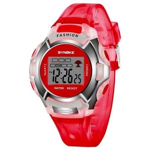 SYNOKE 99329 waterdicht lichtgevende sport elektronische horloge voor kinderen (rood)