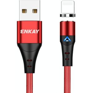 ENKAY 3A USB naar 8-pins magnetische snellaadgegevenskabel met LED-licht  lengte: 2 m