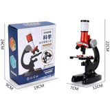 HD 1200 Times Microscope Toys Primary School Biological Science Experiment Equipment Children Educational Toys(Red)