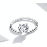 S925 Sterling Silver Love In The Palm Of Your Hand Women Ring  Size:8