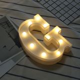 Alphabet G English Letter Shape Decorative Light  Dry Battery Powered Warm White Standing Hanging LED Holiday Light