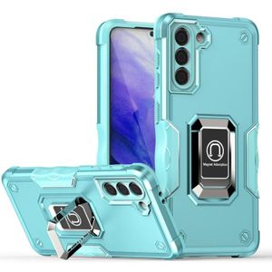 For Samsung Galaxy S21+ 5G Ring Holder Non-slip Armor Phone Case(Mint Green)