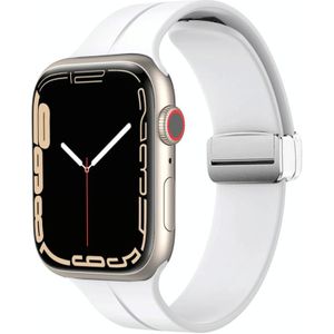 Magnetische vouwsluiting siliconen horlogeband voor Apple Watch Series 8 & 7 41 mm / SE 2 & 6 & SE & 5 & 4 40 mm / 3 & 2 & 1 38 mm