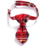 5 PCS Snowflake Christmas Red Plaid Adjustable Pet Bow Tie Collar Bow Knot Cat Dog Collar  Size:S 17-30cm  Style:Tie