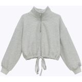 Winter kinderen plus fluwelen verdikking trui hoodies (kleur: grijs maat: 140cm)
