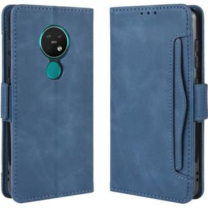 For Nokia 7.2 / 6.2 Wallet Style Skin Feel Calf Pattern Leather Case ?with Separate Card Slot(Blue)