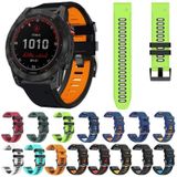 Voor Garmin Fenix 3 26mm Silicone Sports Two-Color Watch Band (Orange+Black)
