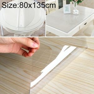 Transparent Soft Glass Tablecloth Household Waterproof Tablecloth PVC Table Mat  Thickness: 1mm  Size:80x135cm