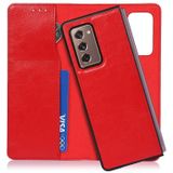 For Samsung Galaxy Z Fold2 5G 2 In 1 Crazy Horse Texture Split Horizontal Flip Leather Case with Holder & Card Slot(Red)