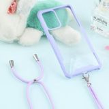 For Samsung Galaxy A52 5G Acrylic + Color TPU Shockproof Case with Neck Lanyard(Purple)