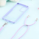 For Samsung Galaxy A52 5G Acrylic + Color TPU Shockproof Case with Neck Lanyard(Purple)