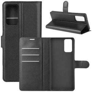 For Samsung Galaxy Note20 Litchi Texture Horizontal Flip Protective Case with Holder & Card Slots & Wallet(Black)
