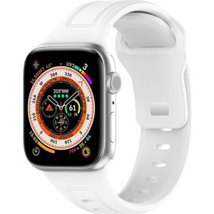 Voor Apple Watch 42 mm siliconen horlogeband met vierkante gesp