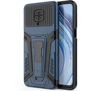 For Xiaomi Redmi Note 9S War Chariot Series Armor All-inclusive Shockproof PC + TPU Protective Case with Invisible Holder(Blue)
