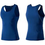Fitness Running Training Tight Quick Dry Vest (Color:Blue Size:L)