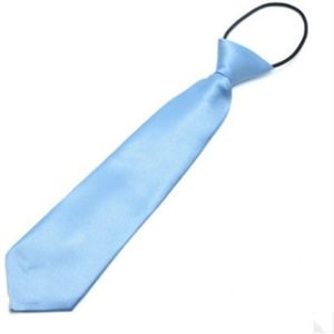 10 PCS Solid Color Casual Rubber Band Lazy Tie for Children(Sky blue)