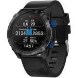 Voor Garmin Descent MK 2i 26mm lederen stalen gesp horlogeband