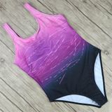 Female Sexy Swimsuit Vintage Swimwear High Neck Bandage Criss Cross Back Swimwear  Size:XXL(Purple)
