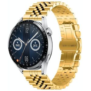 Voor Huawei Watch GT3 46 mm Five Bull halfronde roestvrijstalen horlogeband + riemverwijderingsgereedschap