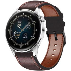 Voor Samsung Galaxy Watch 3 45mm naaipraad echte lederen horlogeband