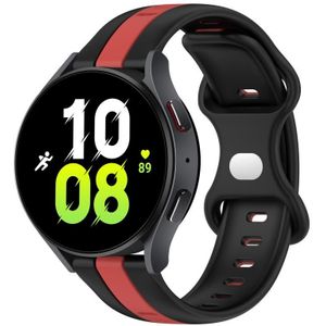Voor Samsung Galaxy Watch5 44 mm 20 mm vlindergesp tweekleurige siliconen horlogeband (zwart + rood)
