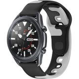 Voor Samsung Galaxy Watch3 45 mm 22 mm dubbele kleur siliconen horlogeband (zwart + grijs)